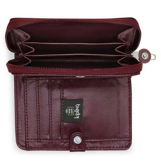 Kipling Money Love Metallic Small Wallets Burgundy Lacquer | AU 1798ZU